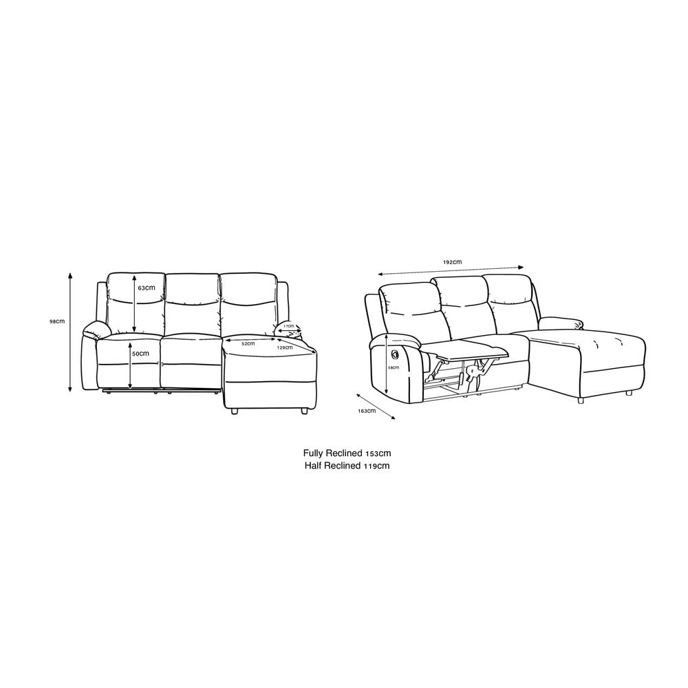 Crosby Corner Recliner - Right - Nutmeg