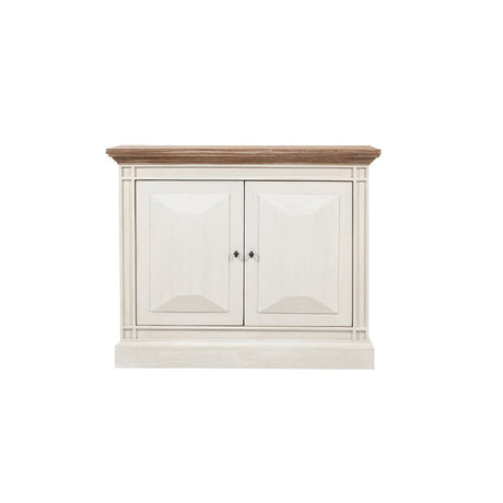 Devon 2 Door Chest - Rustic White /Oak Wash Top