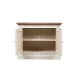 Devon 2 Door Chest - Rustic White /Oak Wash Top