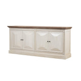 Devon 4 Door Sideboard - Rustic White /Oak Wash Top
