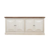 Devon 4 Door Sideboard - Rustic White /Oak Wash Top