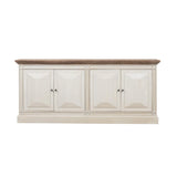 Devon 4 Door Sideboard - Rustic White /Oak Wash Top