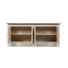 Devon 4 Door Sideboard - Rustic White /Oak Wash Top