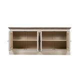 Devon 4 Door Sideboard - Rustic White /Oak Wash Top