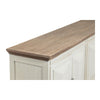 Devon 4 Door Sideboard - Rustic White /Oak Wash Top