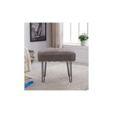 Faux Sheepskin Dressing Table Stool-Grey