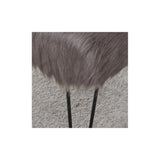 Faux Sheepskin Dressing Table Stool-Grey