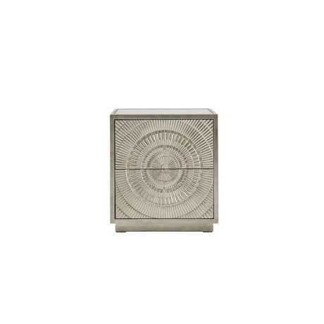 Frenso 2 Drawer Side Table-Silver