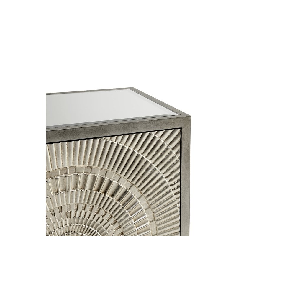Frenso 2 Drawer Side Table-Silver