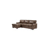 Havar Corner Sofa with Pull Out Sofa Bed & Storage - Brown Leather Aire (Left)