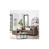 Havar Corner Sofa with Pull Out Sofa Bed & Storage - Brown Leather Aire (Left)