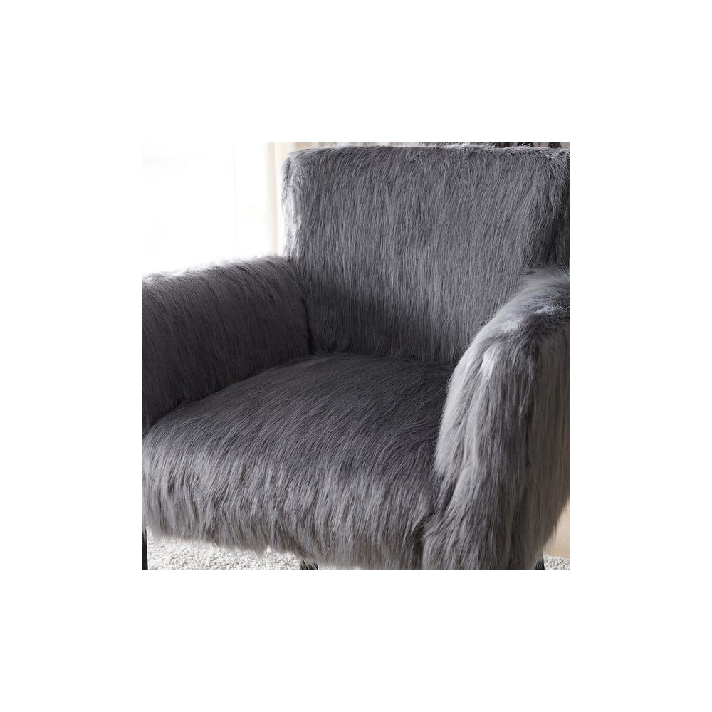 Heavy Shag Faux Sheepskin Tub Chair