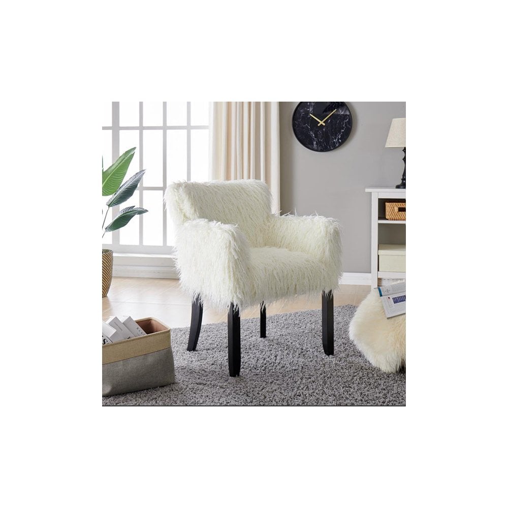 Heavy Shag Faux Sheepskin Tub Chair