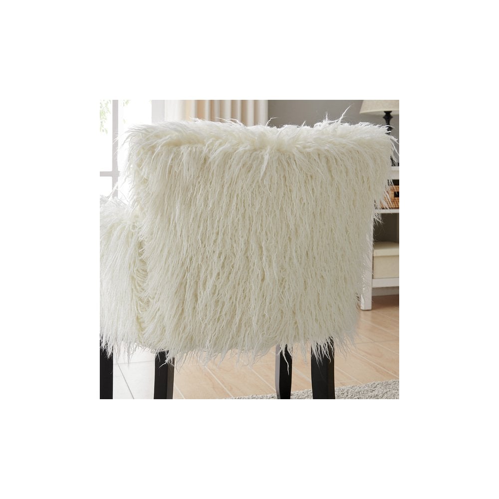 Heavy Shag Faux Sheepskin Tub Chair