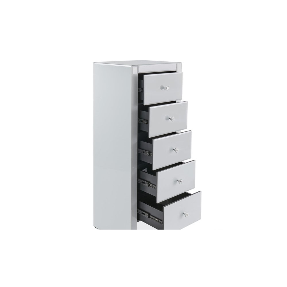 Hollywood 5 Drawer Tallboy-White