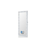 Hollywood Floor Mirror White with Bluetooth Speaker