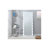 Hollywood Floor Mirror White with Bluetooth Speaker