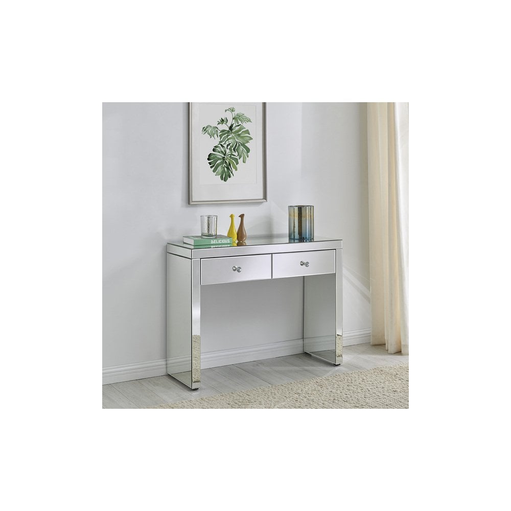 Hollywood Glass 2 Drawer Console Table