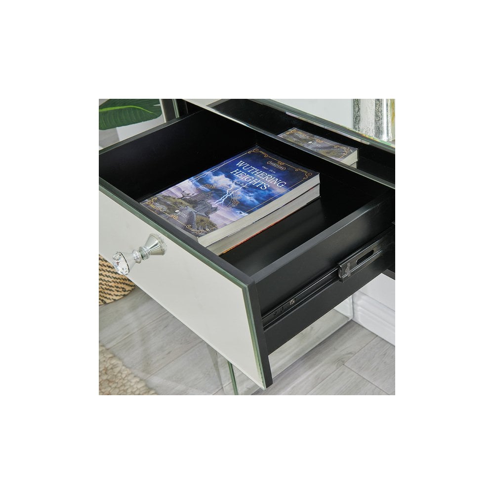 Hollywood Glass 2 Drawer Console Table