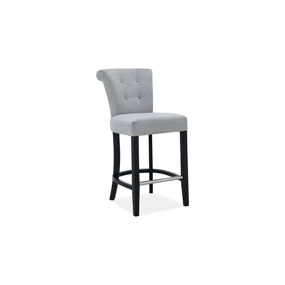 Knocker Back Breakfast Bar Stool Silver (Set of 3)