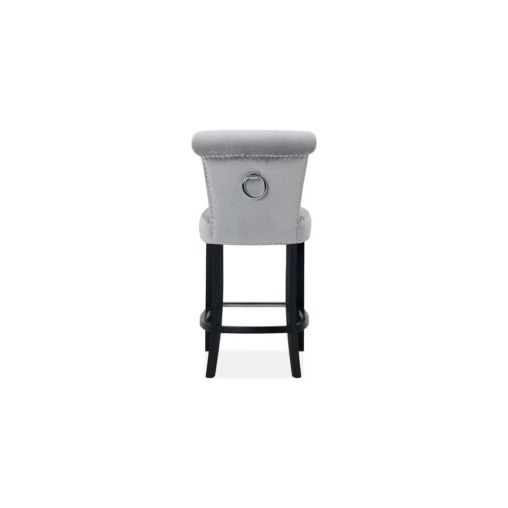Knocker Back Breakfast Bar Stool Silver (Set of 3)