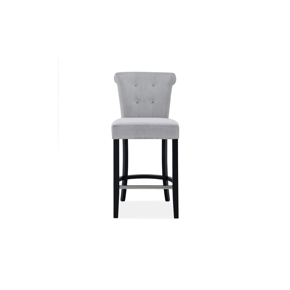 Knocker Back Breakfast Bar Stool Silver (Set of 3)