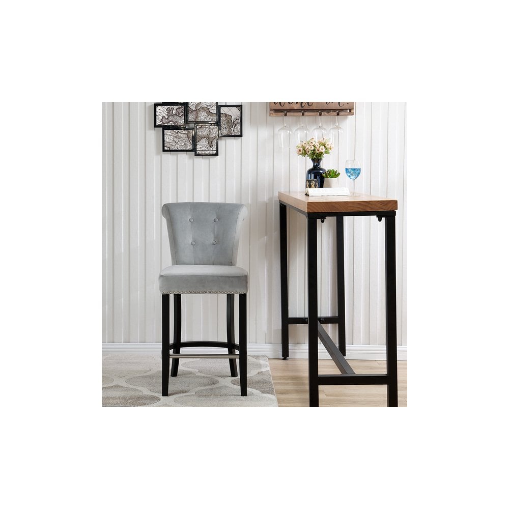 Knocker Back Breakfast Bar Stool Silver (Set of 3)
