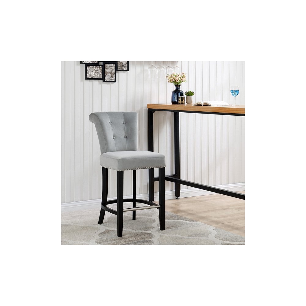 Knocker Back Breakfast Bar Stool Silver (Set of 3)