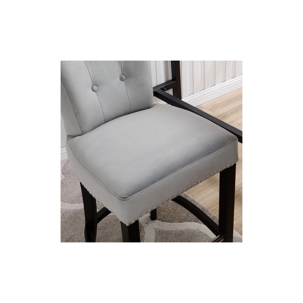 Knocker Back Breakfast Bar Stool Silver (Set of 3)