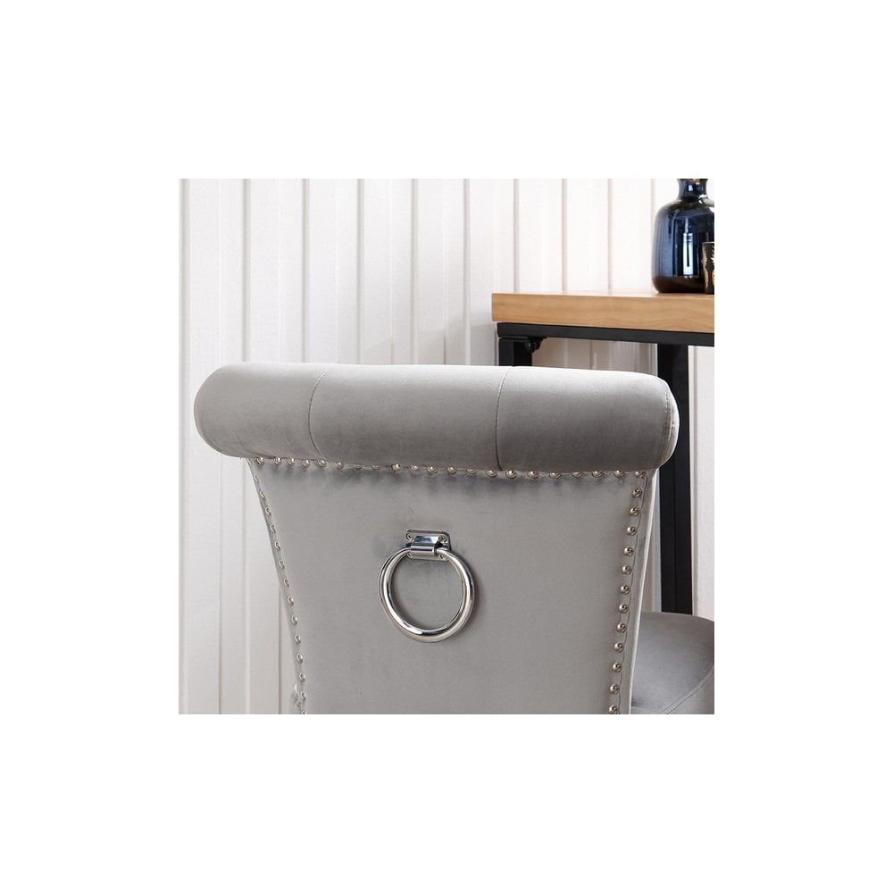 Knocker Back Breakfast Bar Stool Silver (Set of 3)