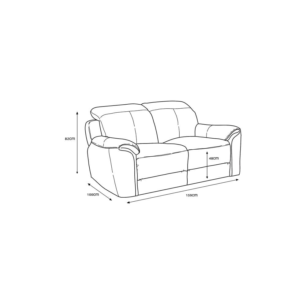 Madrid 2 Seater Fixed Sofa - Charcoal
