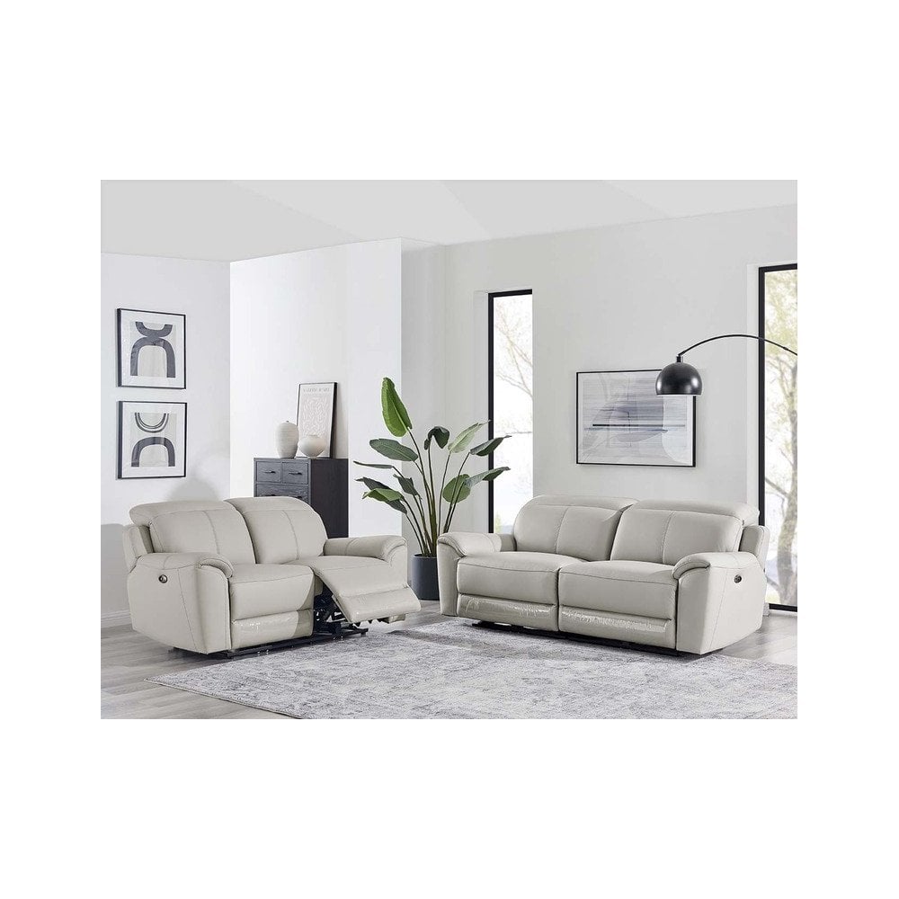 Madrid 3 Seater Electric Recliner - Light Grey