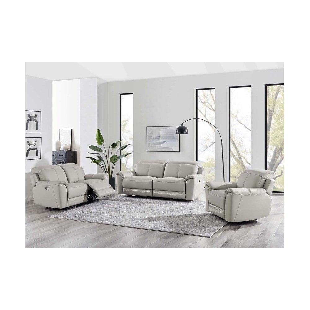 Madrid 3 Seater Electric Recliner - Light Grey