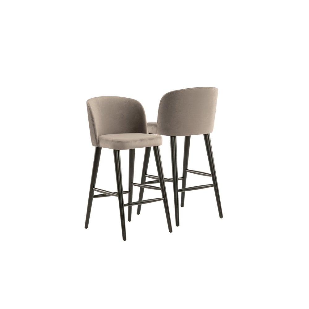 Nova Breakfast Bar Stool - Grey Velvet (set of 3)
