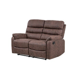 Taylor 2 Seater Recliner-Leather Air-Antique Brown Rub Off