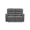 Taylor 2 Seater Recliner-Leather Air-Antique Grey Rub Off