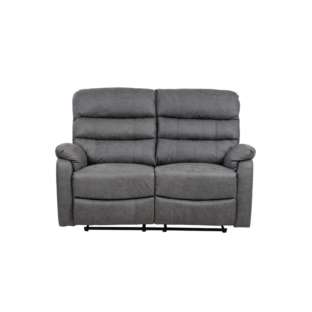 Taylor 2 Seater Recliner-Leather Air-Antique Grey Rub Off