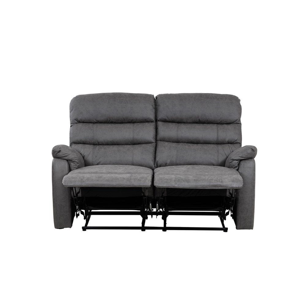 Taylor 2 Seater Recliner-Leather Air-Antique Grey Rub Off