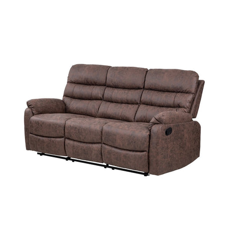 Taylor 3 Seater Recliner-Leather Air-Antique Brown Rub Off
