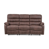 Taylor 3 Seater Recliner-Leather Air-Antique Brown Rub Off