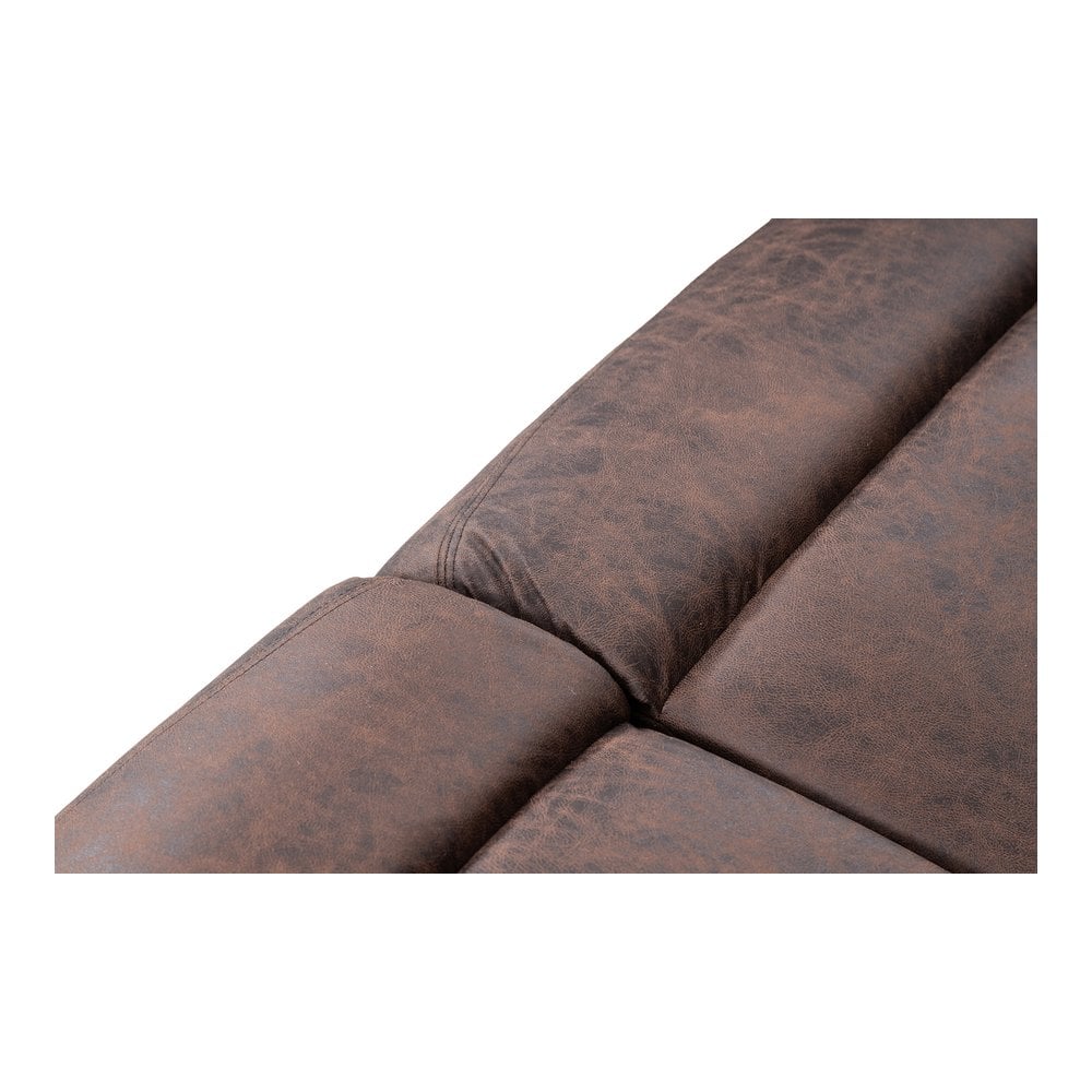 Taylor 3 Seater Recliner-Leather Air-Antique Brown Rub Off