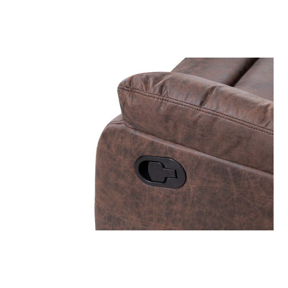 Taylor 3 Seater Recliner-Leather Air-Antique Brown Rub Off