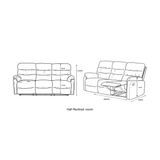 Taylor 3 Seater Recliner-Leather Air-Antique Brown Rub Off