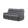 Taylor 3 Seater Recliner-Leather Air-Antique Grey Rub Off