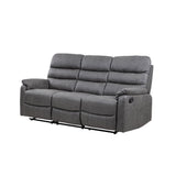 Taylor 3 Seater Recliner-Leather Air-Antique Grey Rub Off