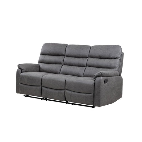 Taylor 3 Seater Recliner-Leather Air-Antique Grey Rub Off