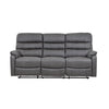 Taylor 3 Seater Recliner-Leather Air-Antique Grey Rub Off