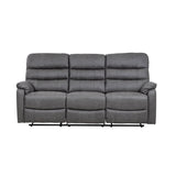 Taylor 3 Seater Recliner-Leather Air-Antique Grey Rub Off
