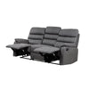 Taylor 3 Seater Recliner-Leather Air-Antique Grey Rub Off