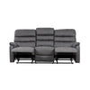 Taylor 3 Seater Recliner-Leather Air-Antique Grey Rub Off